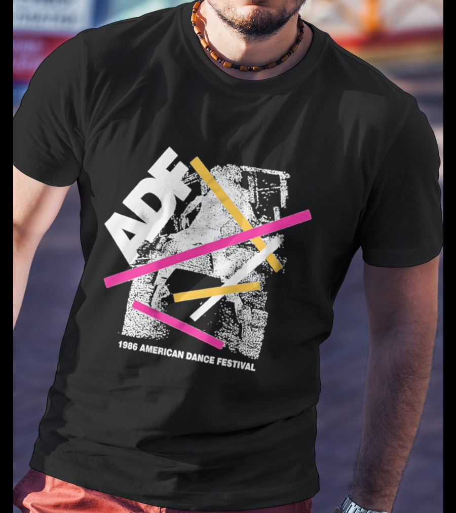 ADF 1986 American Dance Festival Bold Geometric Stripes T-Shirt