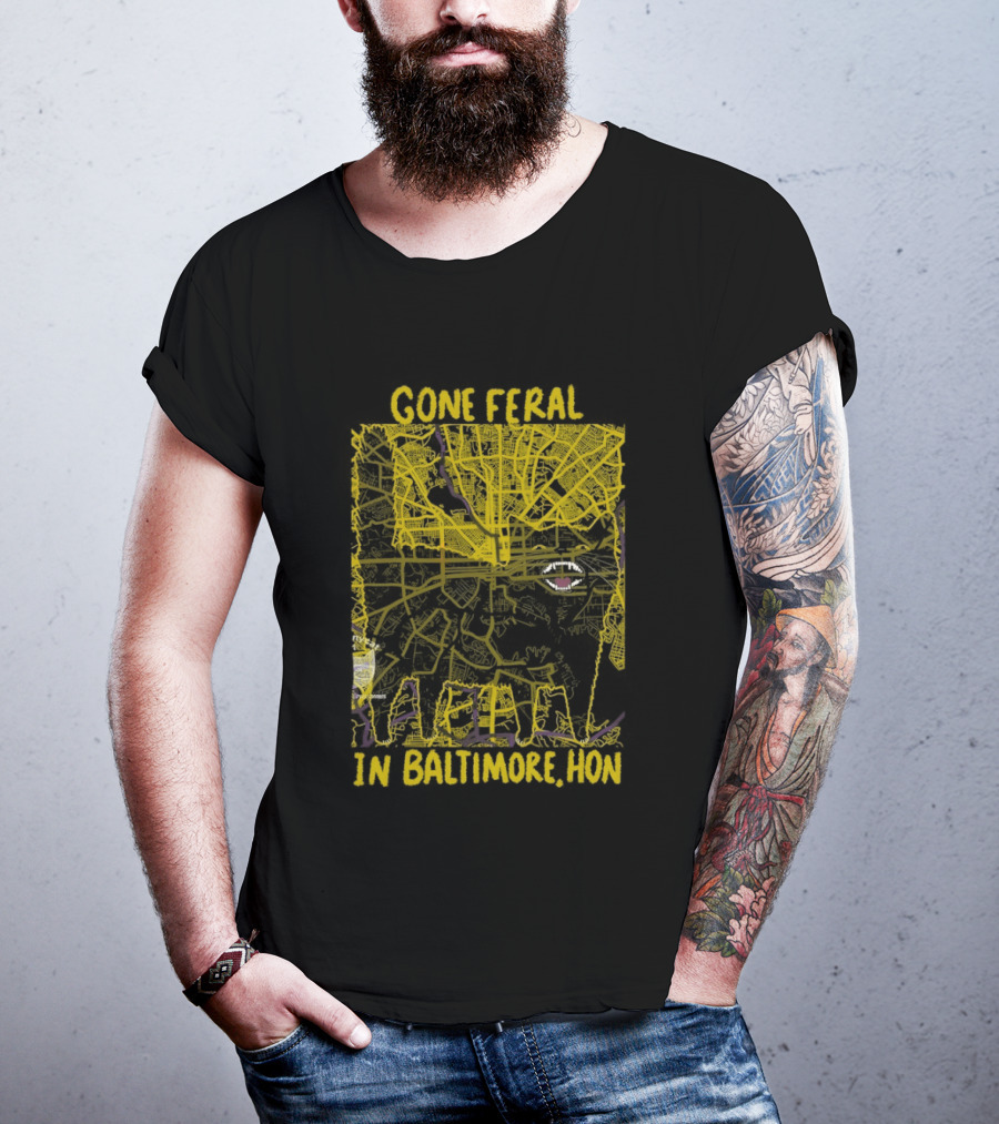 Gone Feral In Baltimore Hon Crab Motif T-Shirt