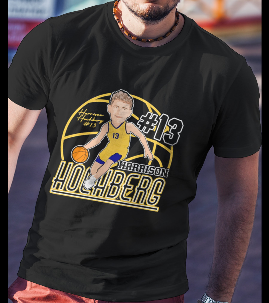 Harrison Hochberg #13 Michigan Wolverines Basketball Caricature 2026 T-Shirt