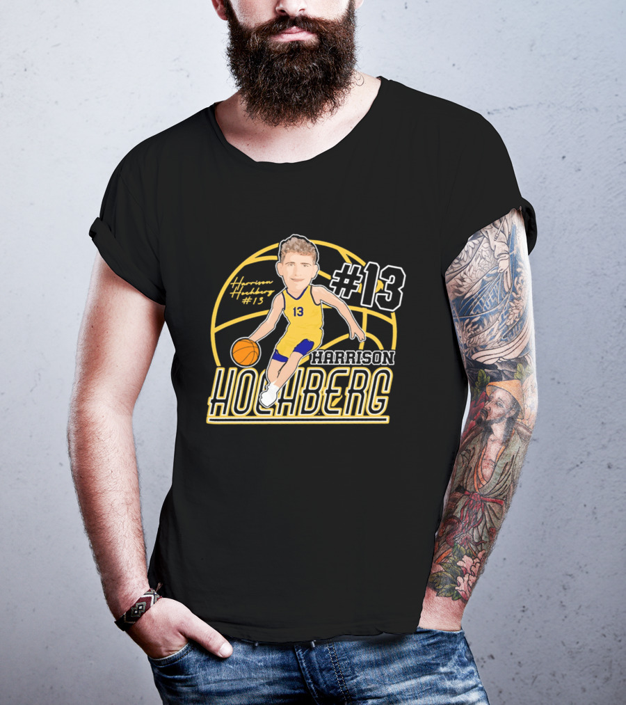 Harrison Hochberg #13 Michigan Wolverines Basketball Caricature 2026 T-Shirt