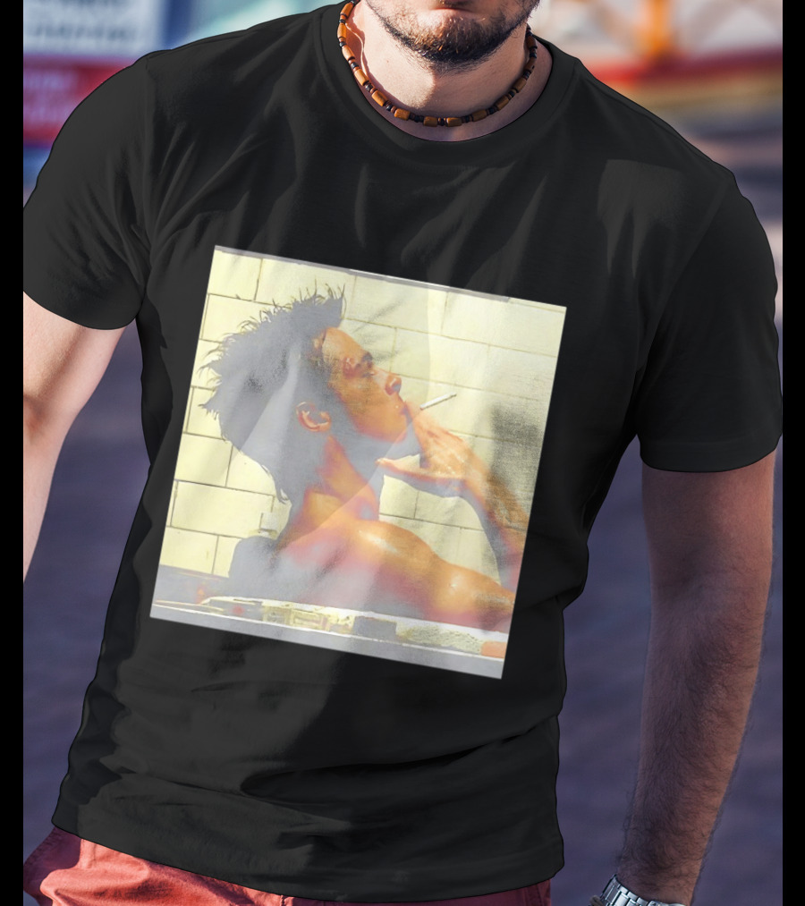 Brad Pitt Fight Club Bathroom Scene Smoking T-Shirt