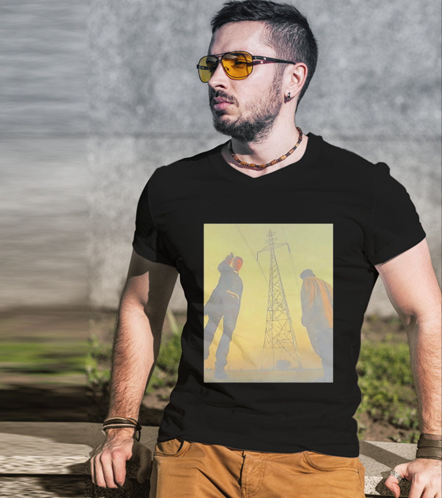 Brad Pitt Se7en Movie Scene With Gunpoint And Power Lines T-Shirt