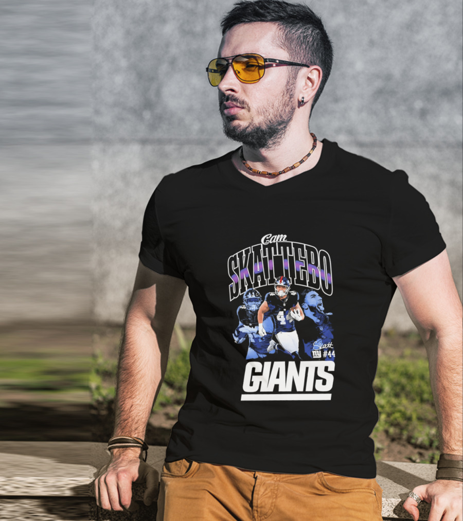 Giant Skattebo Giants Football Blue Sports Team #34 T-Shirt