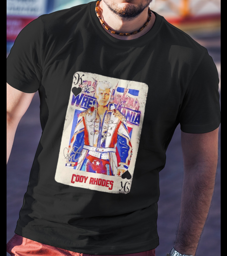 WrestleMania Cody Rhodes The American Nightmare WWE Playing Card T-Shirt