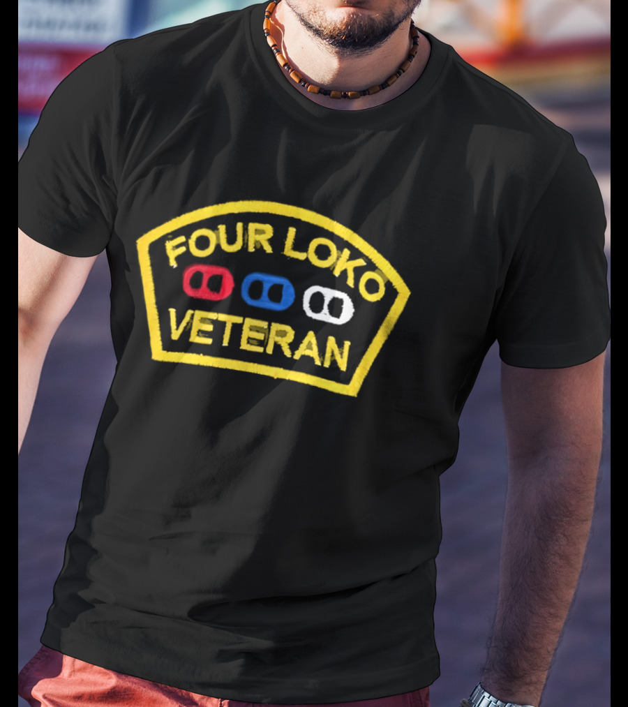 Four Loko Veteran Red Blue White T-Shirt