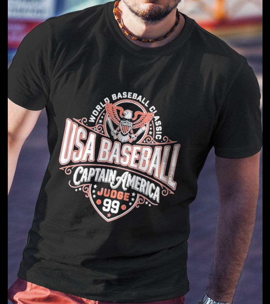 World Baseball Classic USA Baseball Captain America Judge 99 T-Shirt