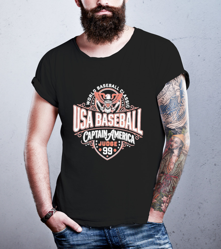 World Baseball Classic USA Baseball Captain America Judge 99 T-Shirt