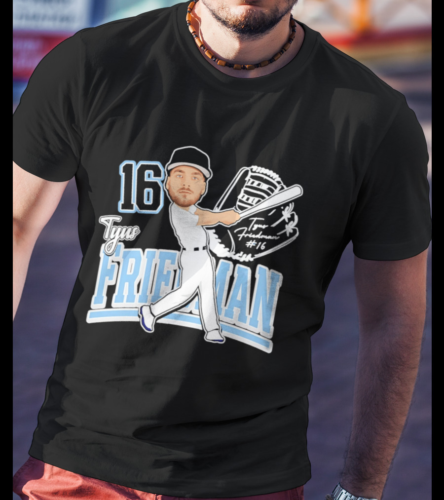 Tyus Friedman 16 Baseball Player Caricature 2026 T-Shirt