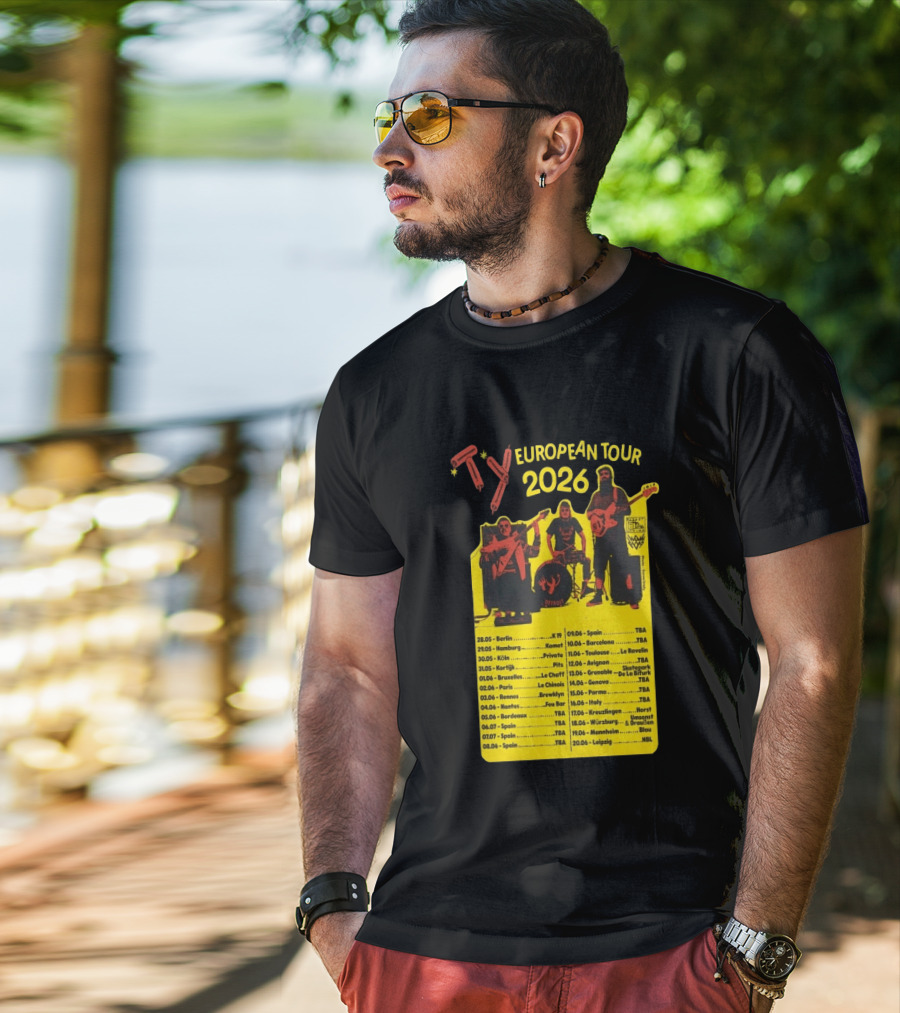 TY European Tour 2026 Band Tour Dates T-Shirt