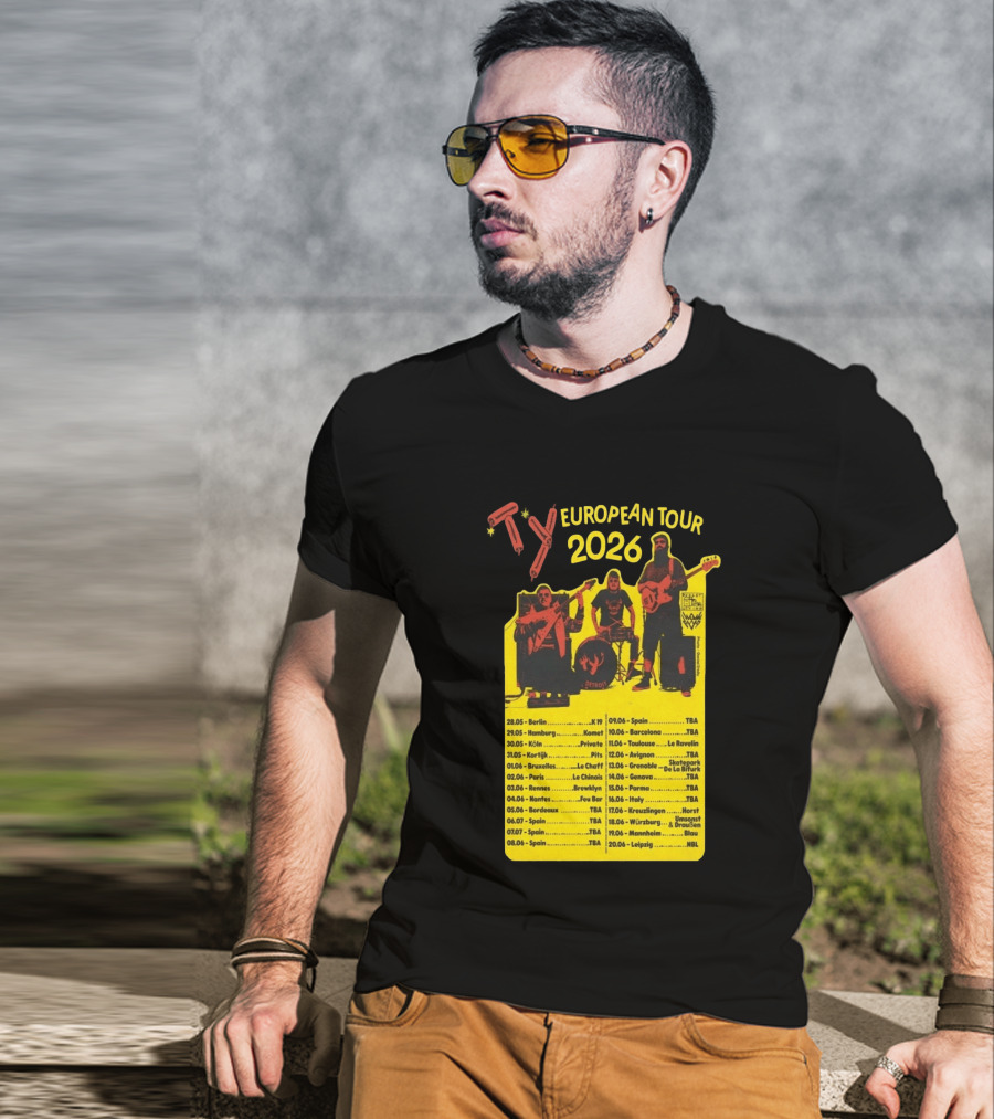 TY European Tour 2026 Band Tour Dates T-Shirt