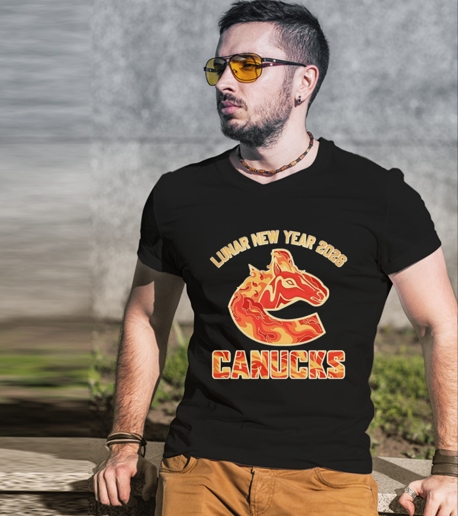 Lunar New Year 2026 Vancouver Canucks Horse T-Shirt