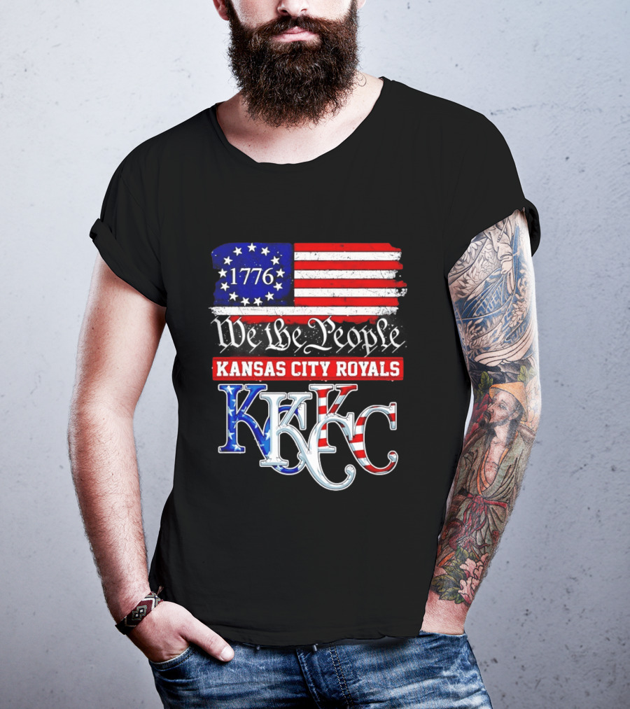 1776 We The People Kansas City Royals USA Flag KC T-Shirt