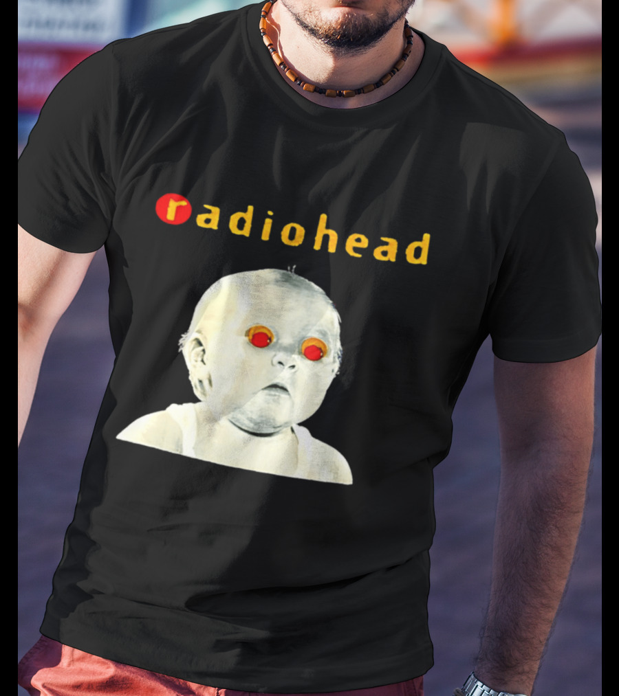 Radiohead Red Eyes Baby Face With Creepy Expression T-Shirt