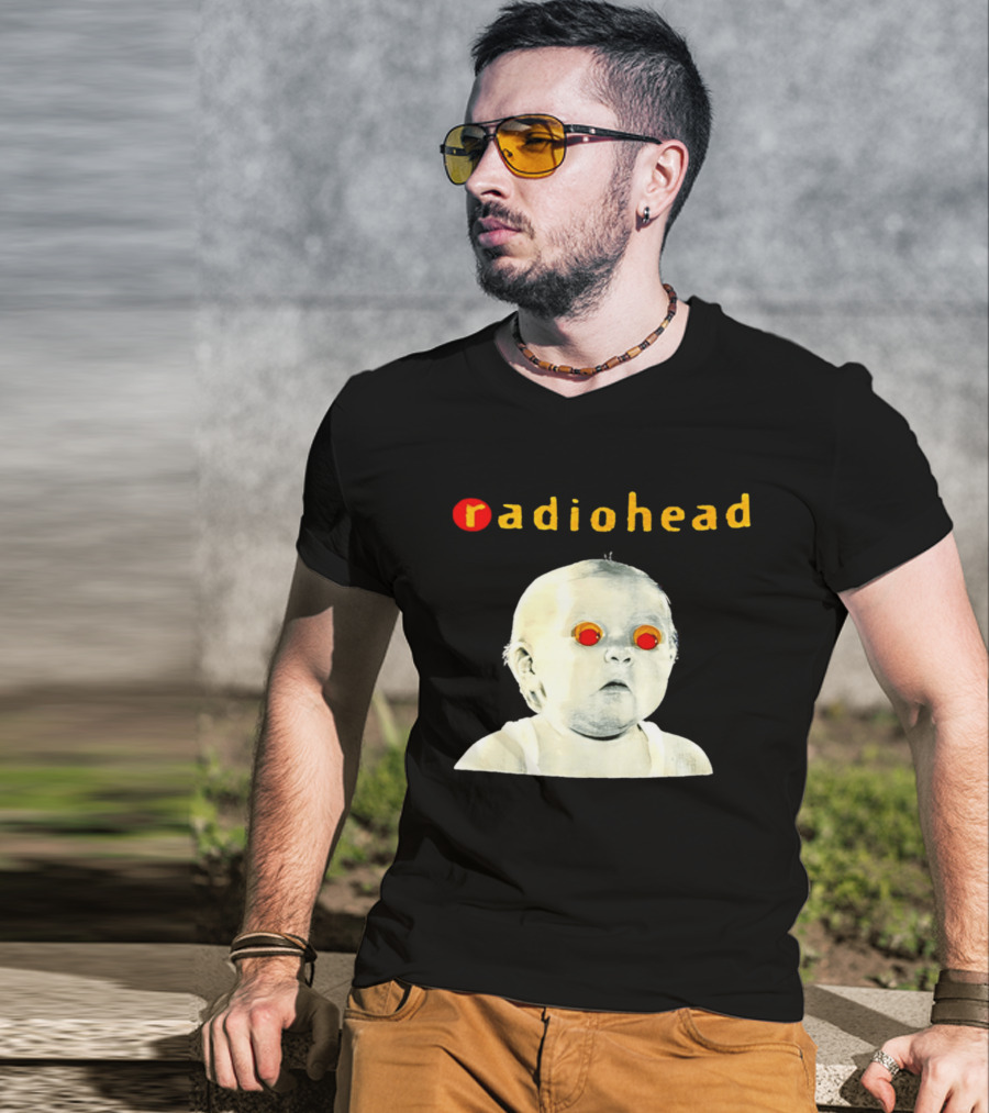 Radiohead Red Eyes Baby Face With Creepy Expression T-Shirt