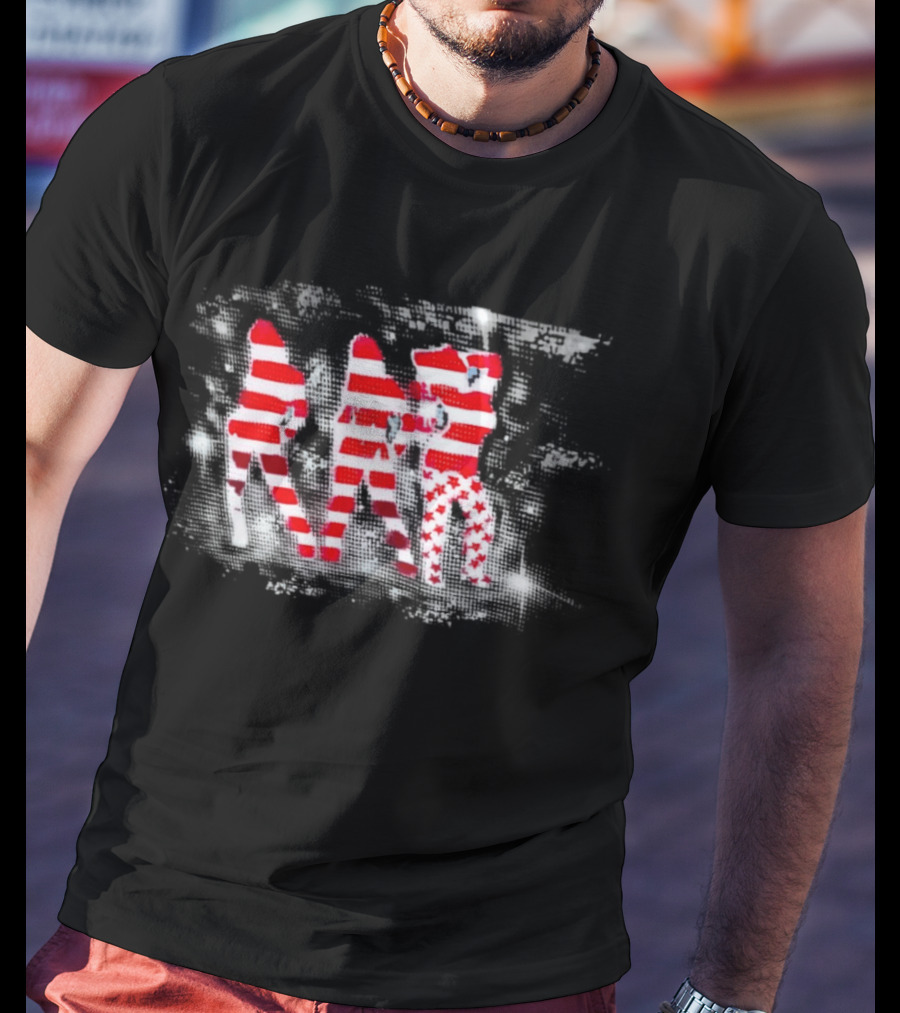 Red And White Striped Stars T-Shirt