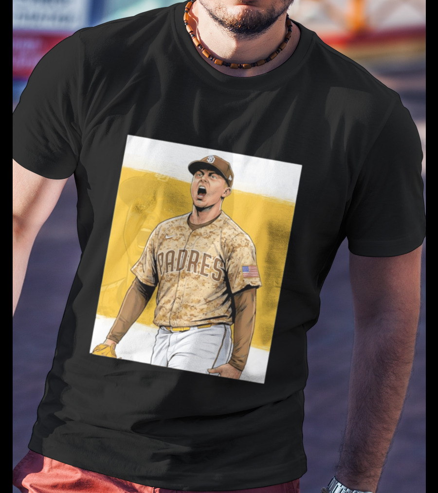 San Diego Padres Camouflage Uniform With Nike And American Flag T-Shirt