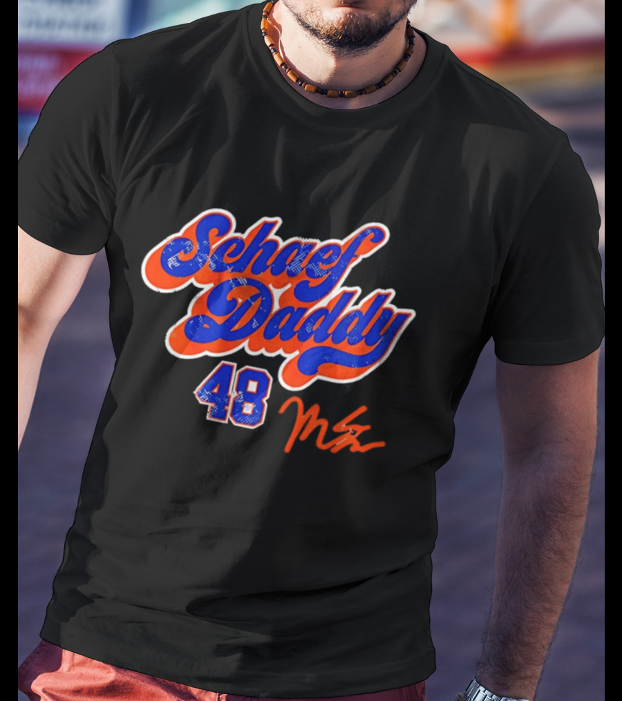 Schaef Daddy 48 Blue Orange Script Signature T-Shirt