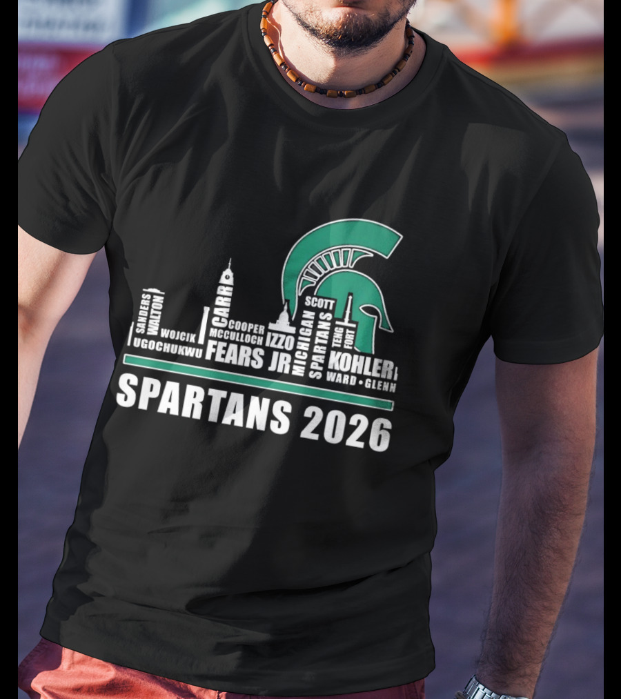 Michigan State Spartans Skyline 2026 Kohler Scott Fears Jr Walker T-Shirt
