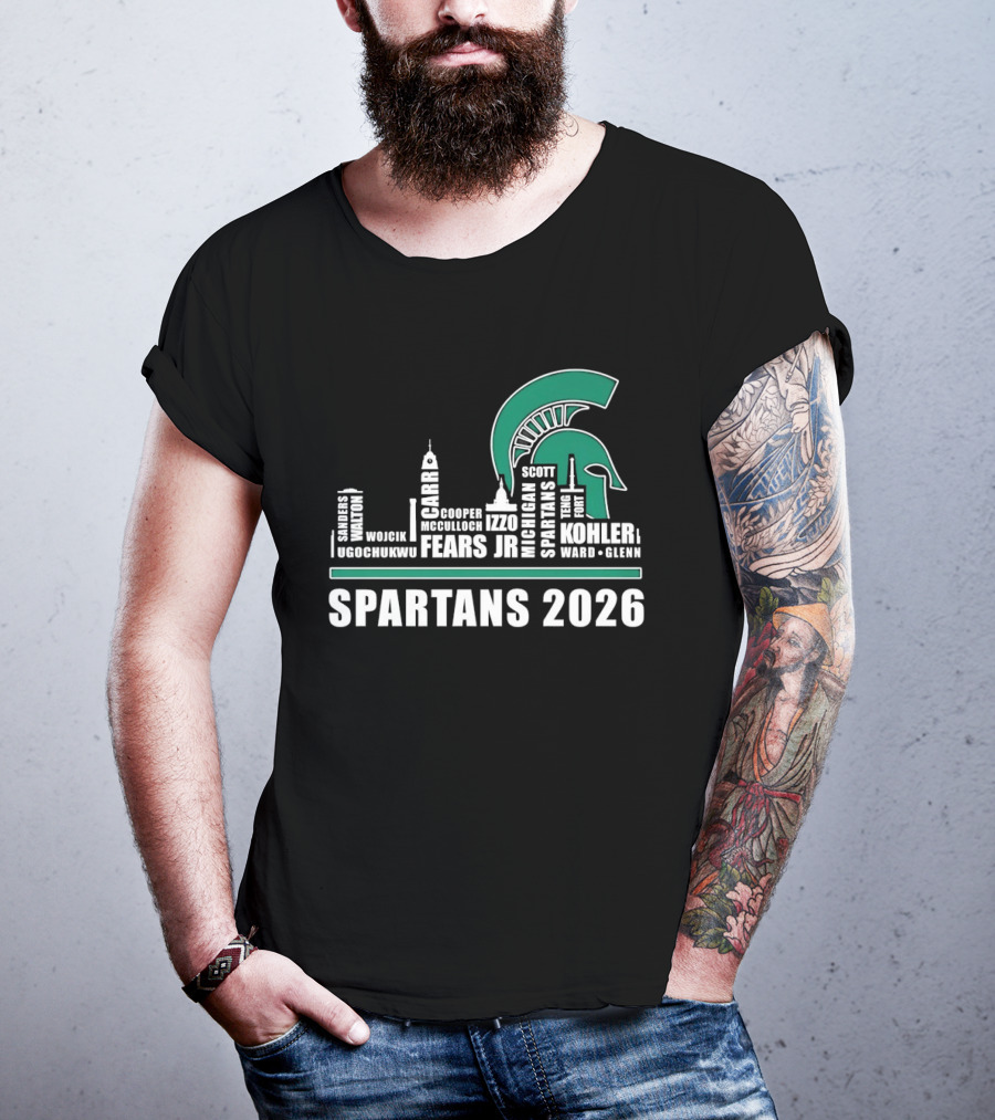 Michigan State Spartans Skyline 2026 Kohler Scott Fears Jr Walker T-Shirt