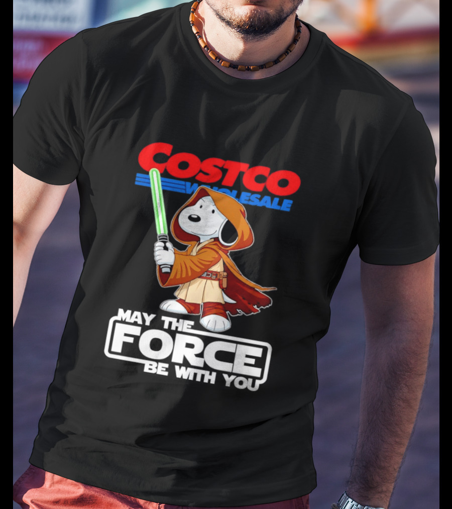 Snoopy Costco Wholesale May The Force Be With You Star Wars Jedi Lightsaber T-Shirt