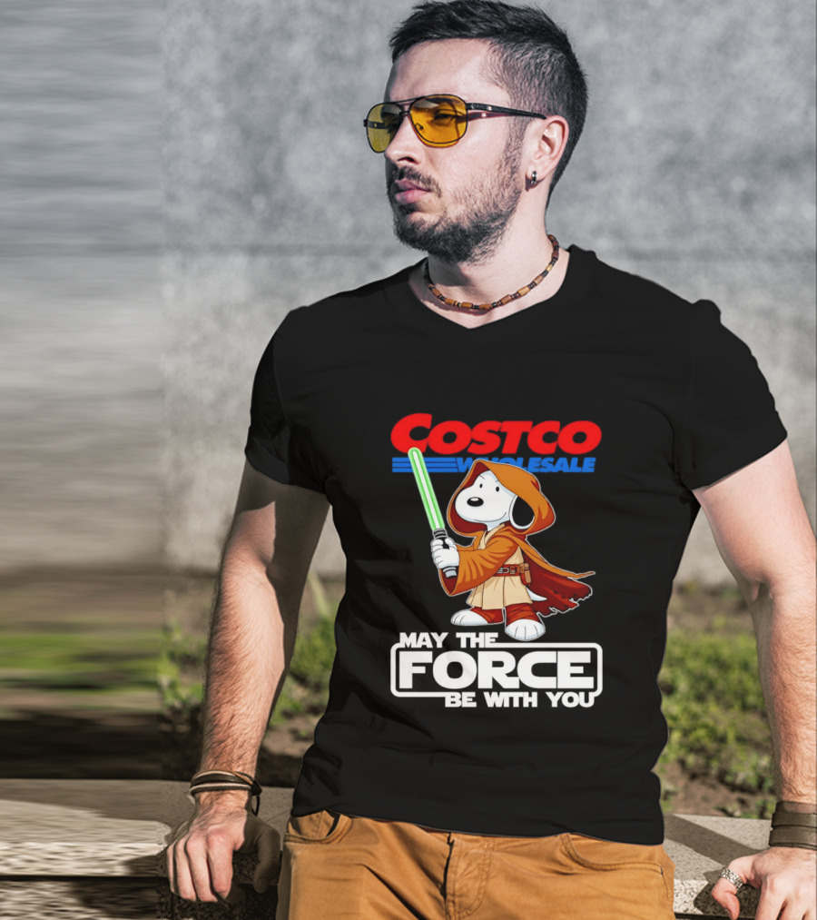 Snoopy Costco Wholesale May The Force Be With You Star Wars Jedi Lightsaber T-Shirt