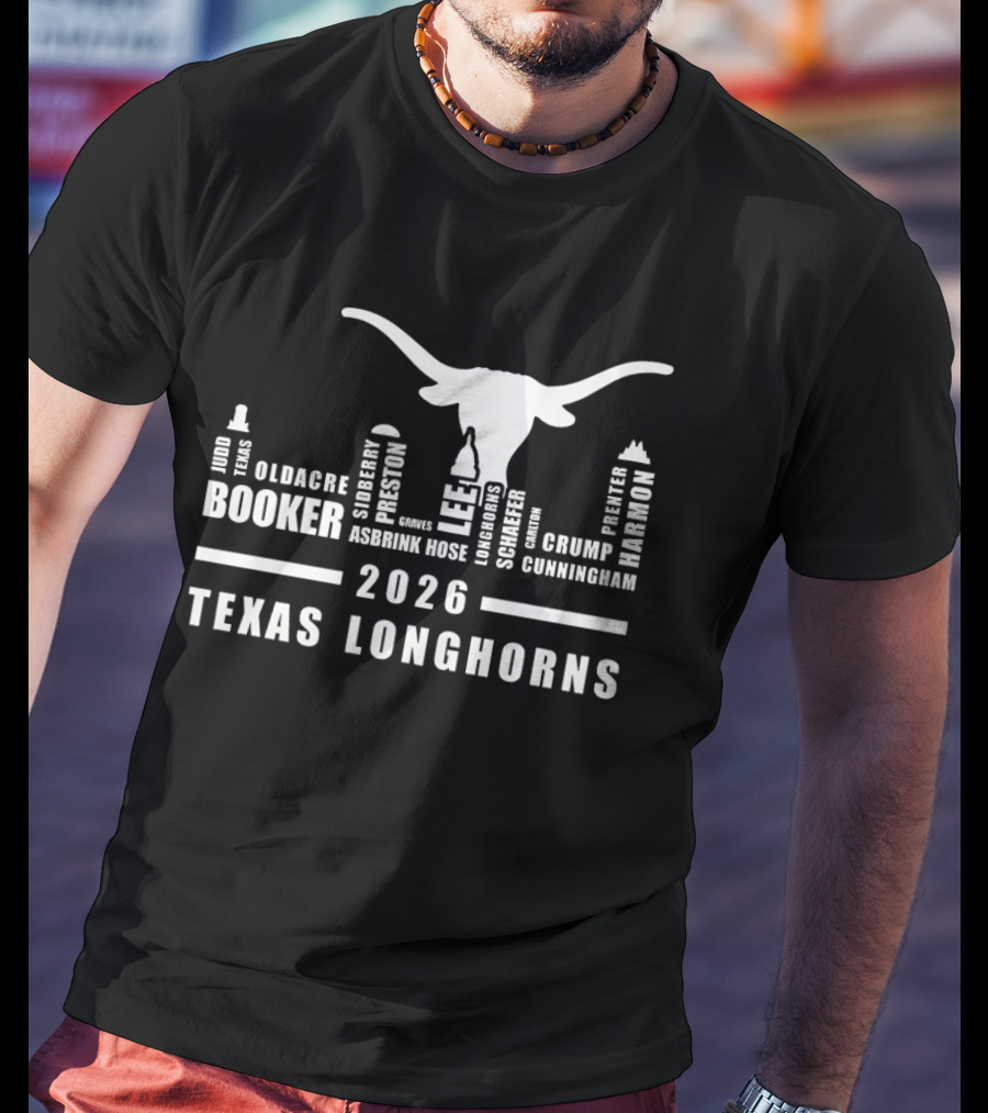 Texas Longhorns Skyline 2026 Booker Preston Lee Harmon T-Shirt