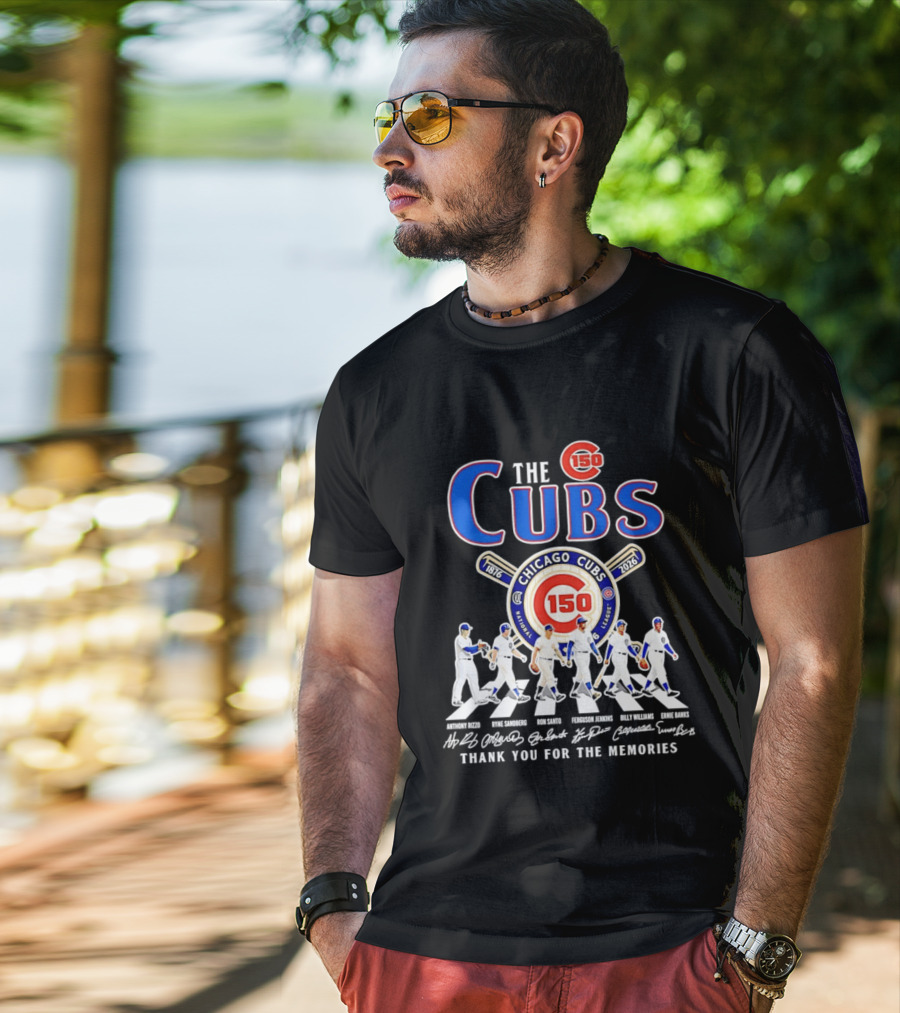 Chicago Cubs 150th Anniversary Thank You For The Memories Signatures T-Shirt