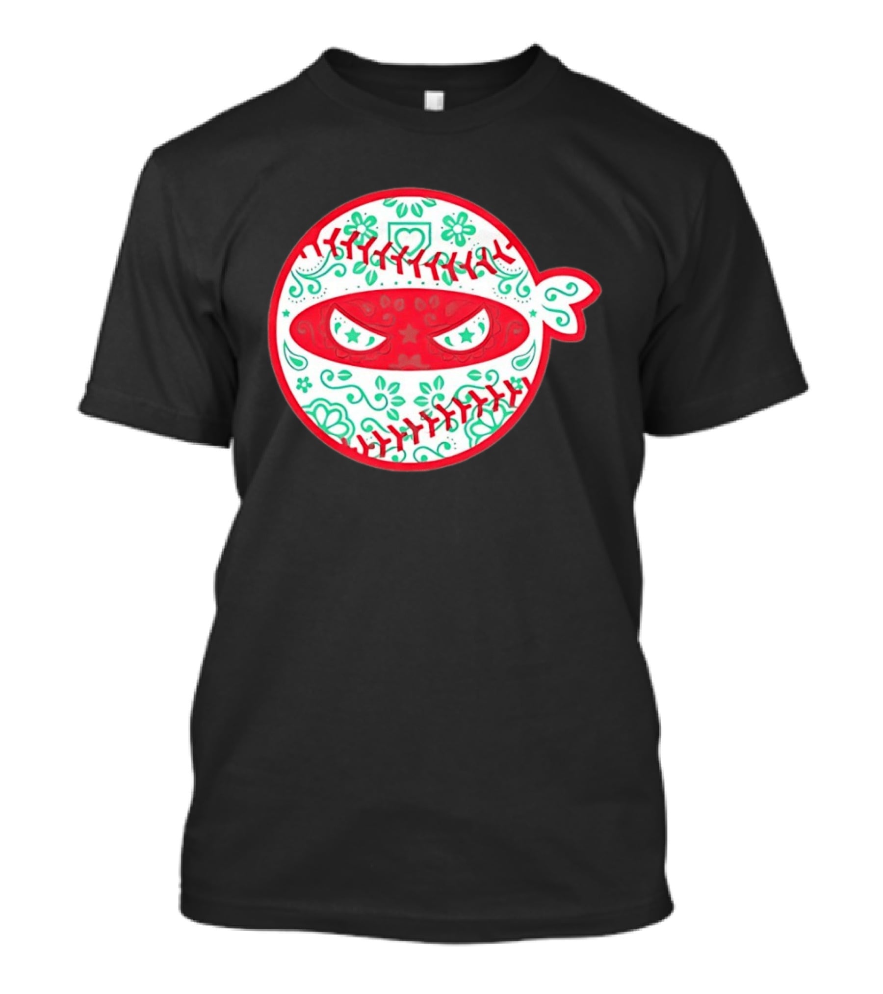 Pitching Ninja Mexico Baseball Dia De Los Muertos T-Shirt