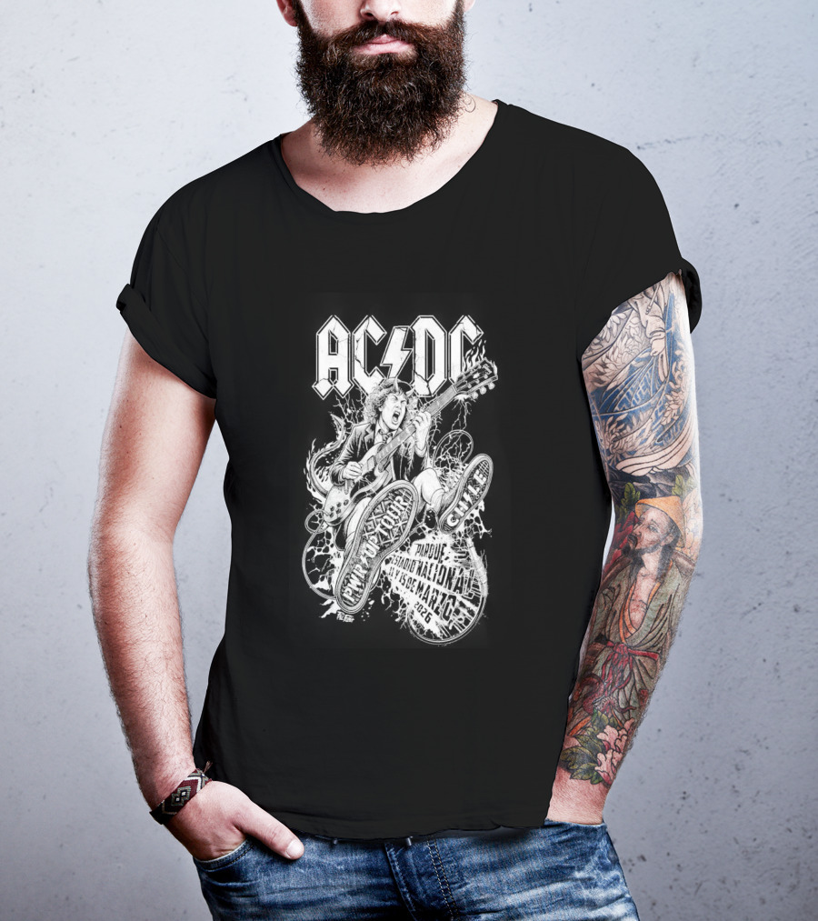 AC DC Estadio Nacional Chile March 11 15 2026 Tour T-Shirt