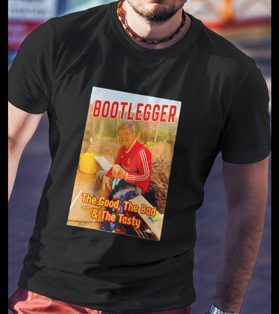 Bootlegger The Good The Bad And The Tasty Football Fan In Red Soccer Jersey T-Shirt