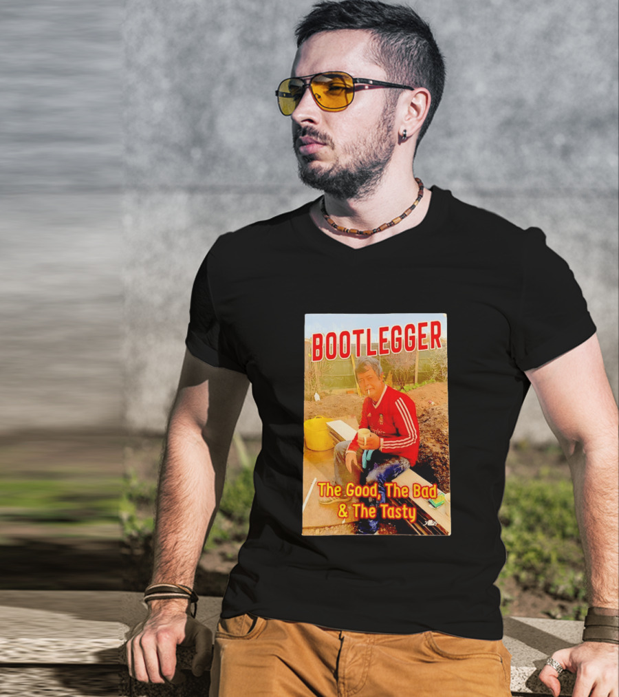 Bootlegger The Good The Bad And The Tasty Football Fan In Red Soccer Jersey T-Shirt