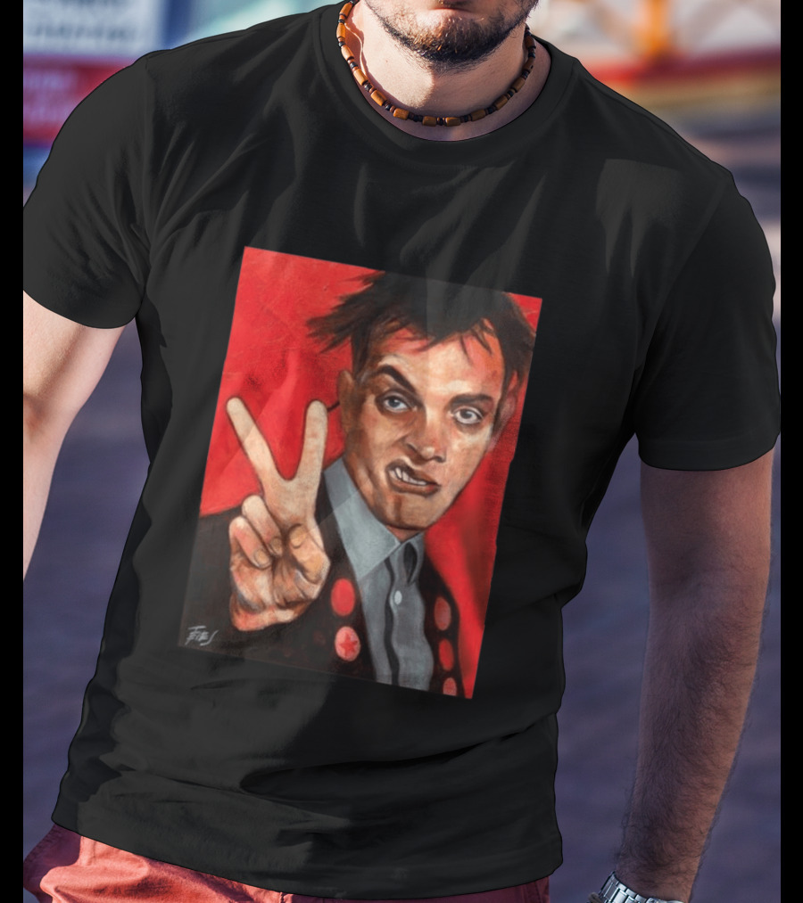 Chris Robinson Vivyan Rick Young Ones Portrait Two Finger Gesture T-Shirt