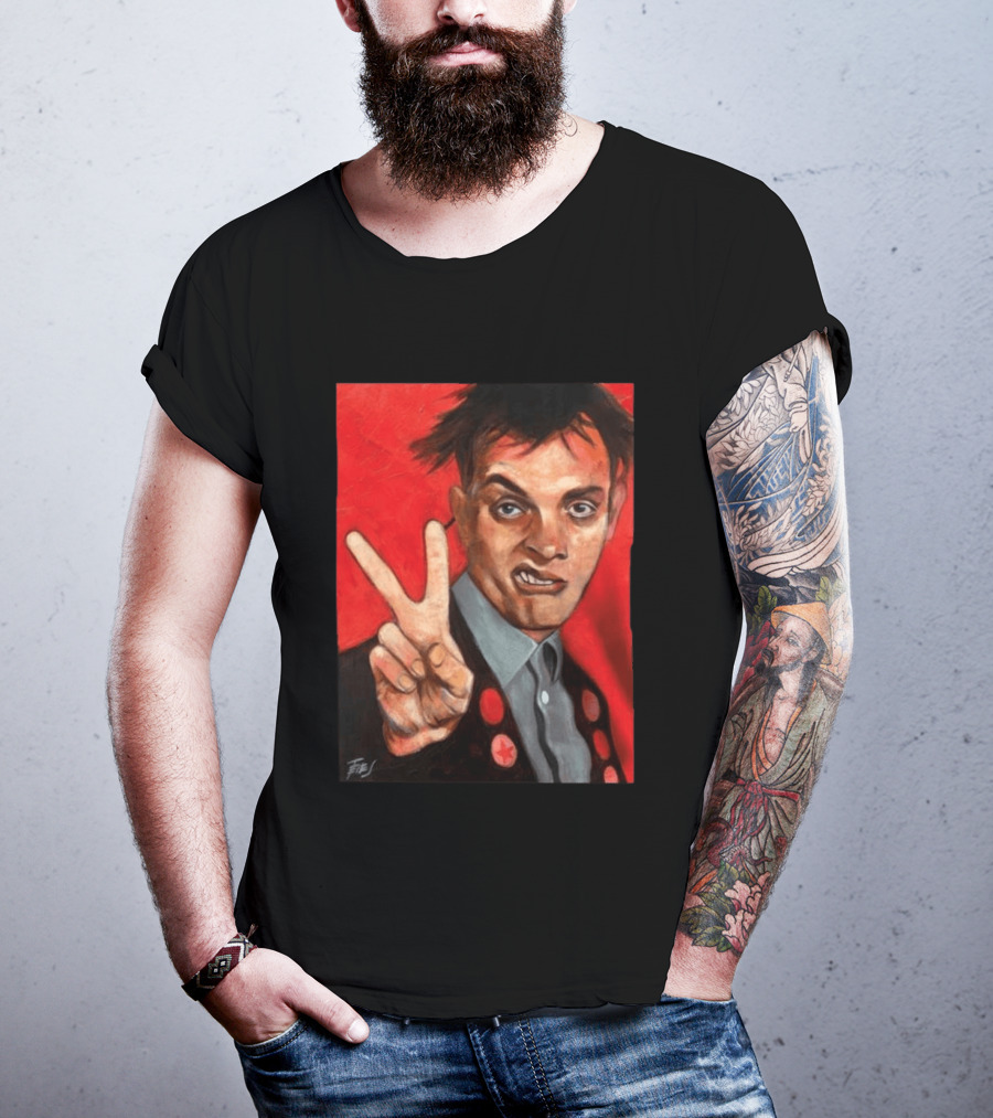 Chris Robinson Vivyan Rick Young Ones Portrait Two Finger Gesture T-Shirt