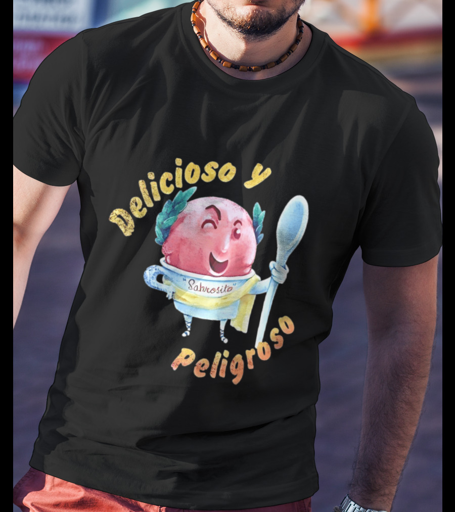 Delicioso Y Sabrosito Peligroso Helado Sonriente Dibujos Animados Cucharón T-Shirt