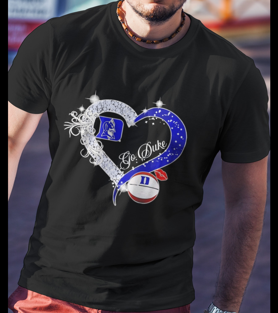 Diamond Heart Duke Blue Devils Basketball Fan Spirit T-Shirt