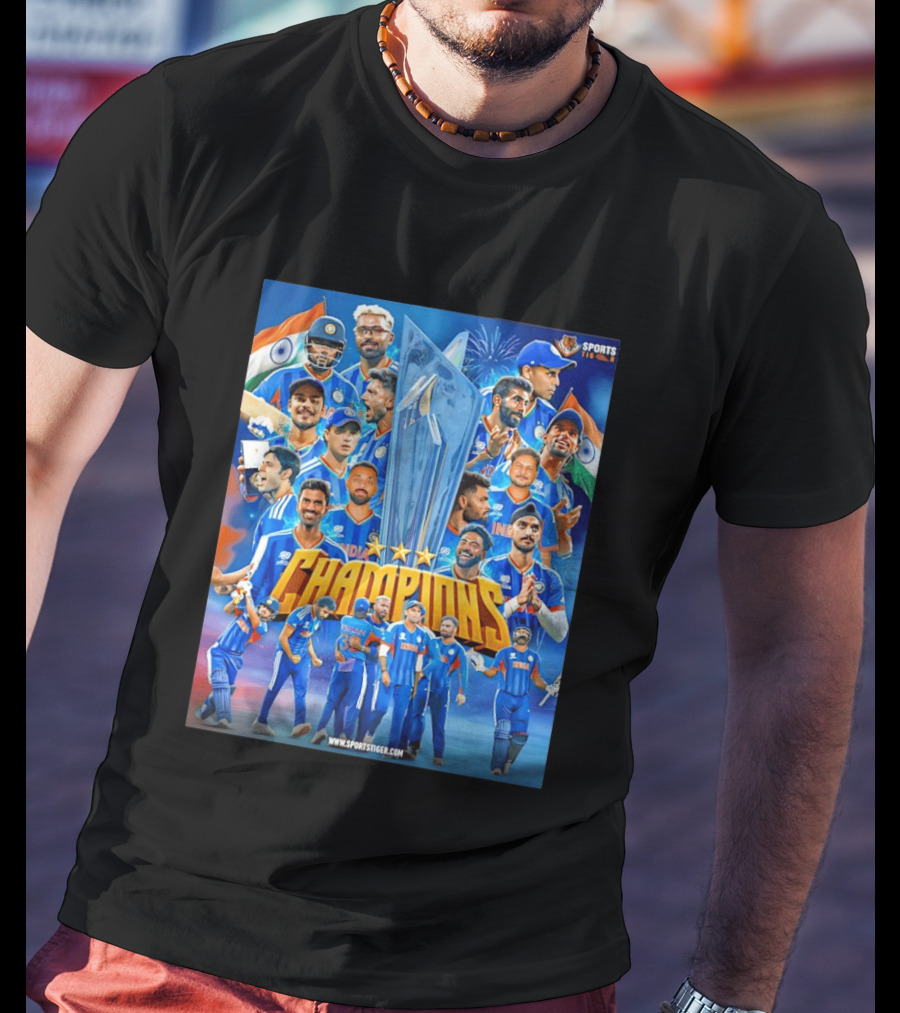 Indian Cricket Champions ICC Men's T20 World Cup 2026 Celebration T-Shirt