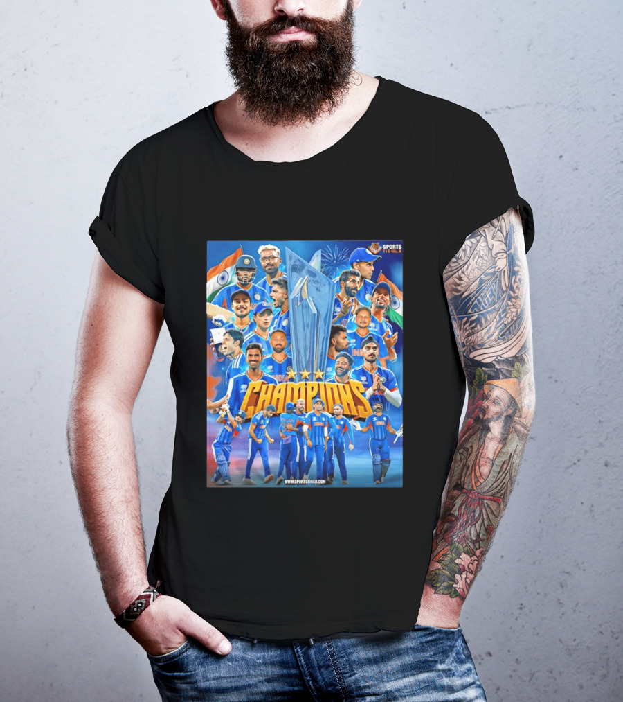 Indian Cricket Champions ICC Men's T20 World Cup 2026 Celebration T-Shirt