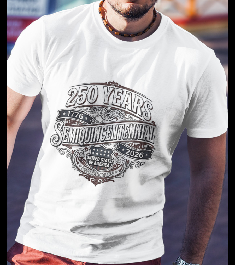 250 Years Semiquincentennial 1776 2026 United States Of America Vintage Banner Stars T-Shirt