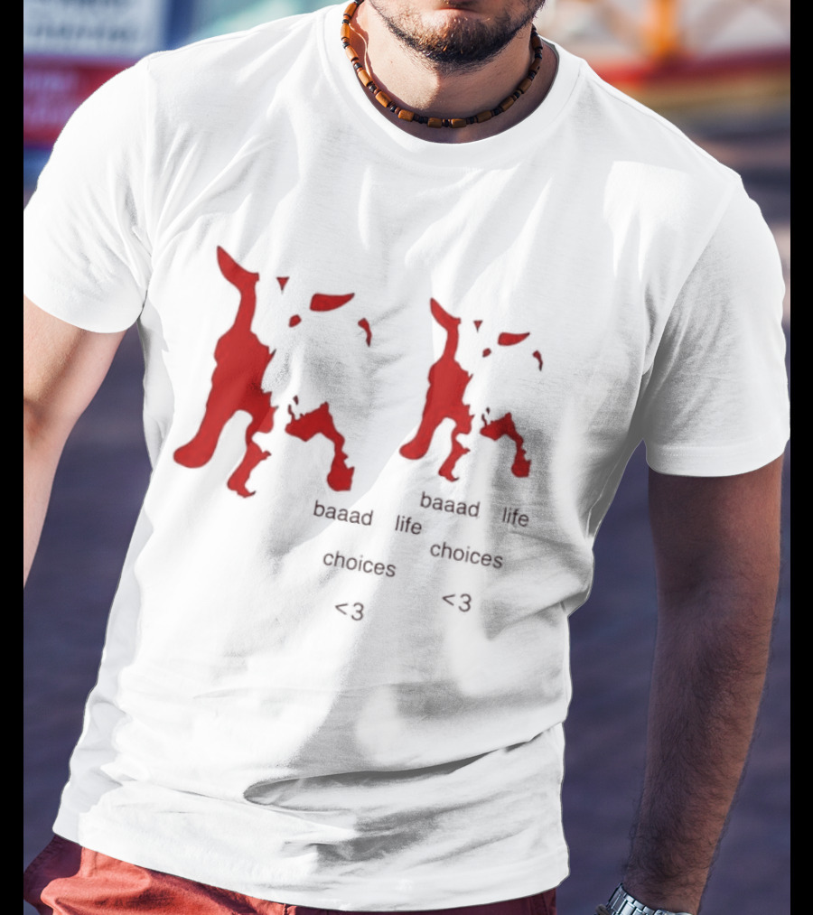 Baaad Life Choices Red Goat Minimalist Artsy Style Outfit T-Shirt