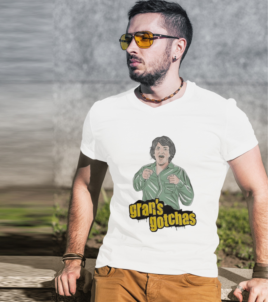 Gran's Gotchas Chris Lilley Angry Boys Character Shushing T-Shirt