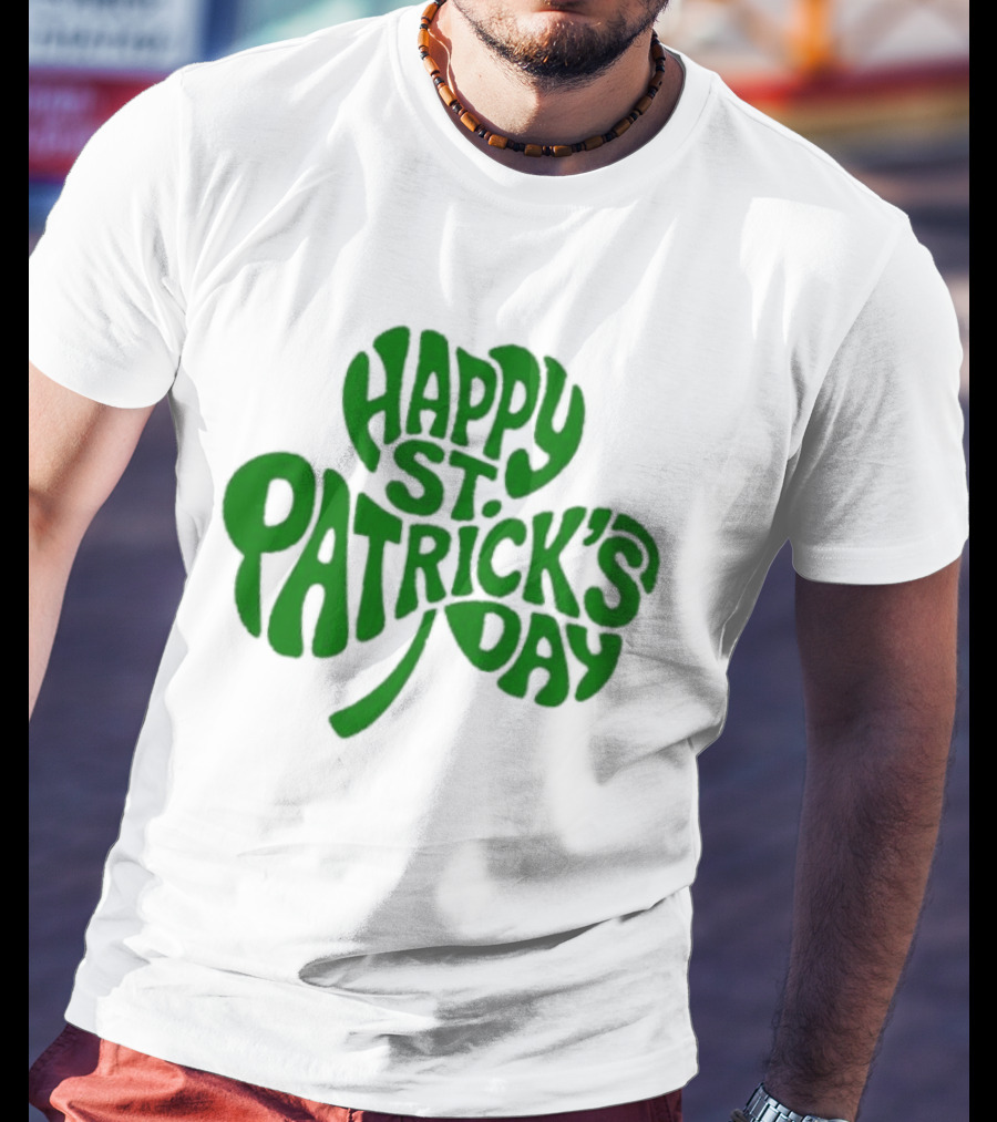Happy St. Patrick's Day Green Clover Shamrock Celebration T-Shirt