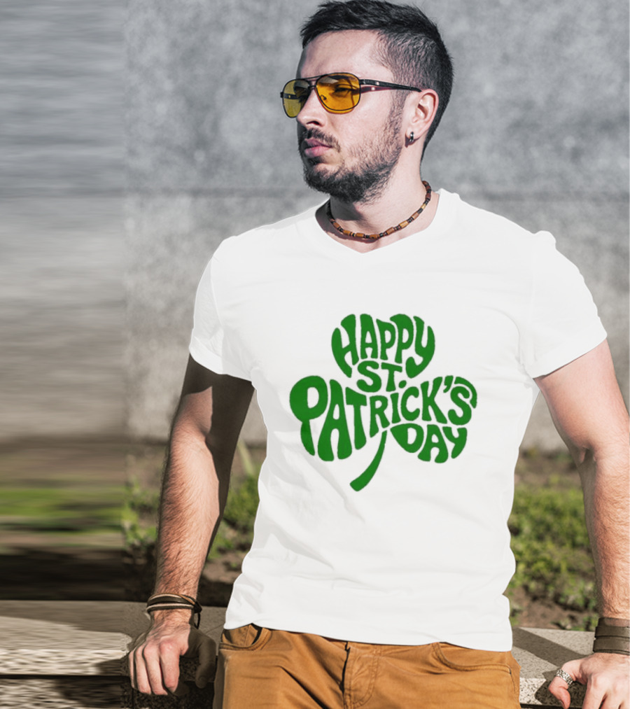 Happy St. Patrick's Day Green Clover Shamrock Celebration T-Shirt