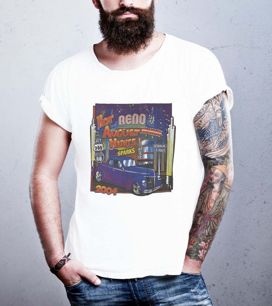 Hot August Nights Reno Sparks 2004 Classic Car Show Interstate 395 Victorian Avenue T-Shirt