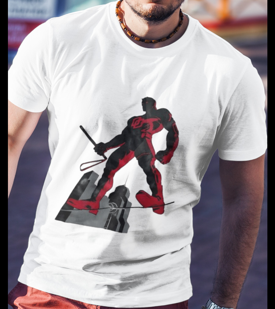 Daredevil Marvel Red Superhero Cityscape T-Shirt