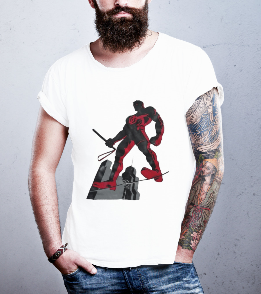 Daredevil Marvel Red Superhero Cityscape T-Shirt