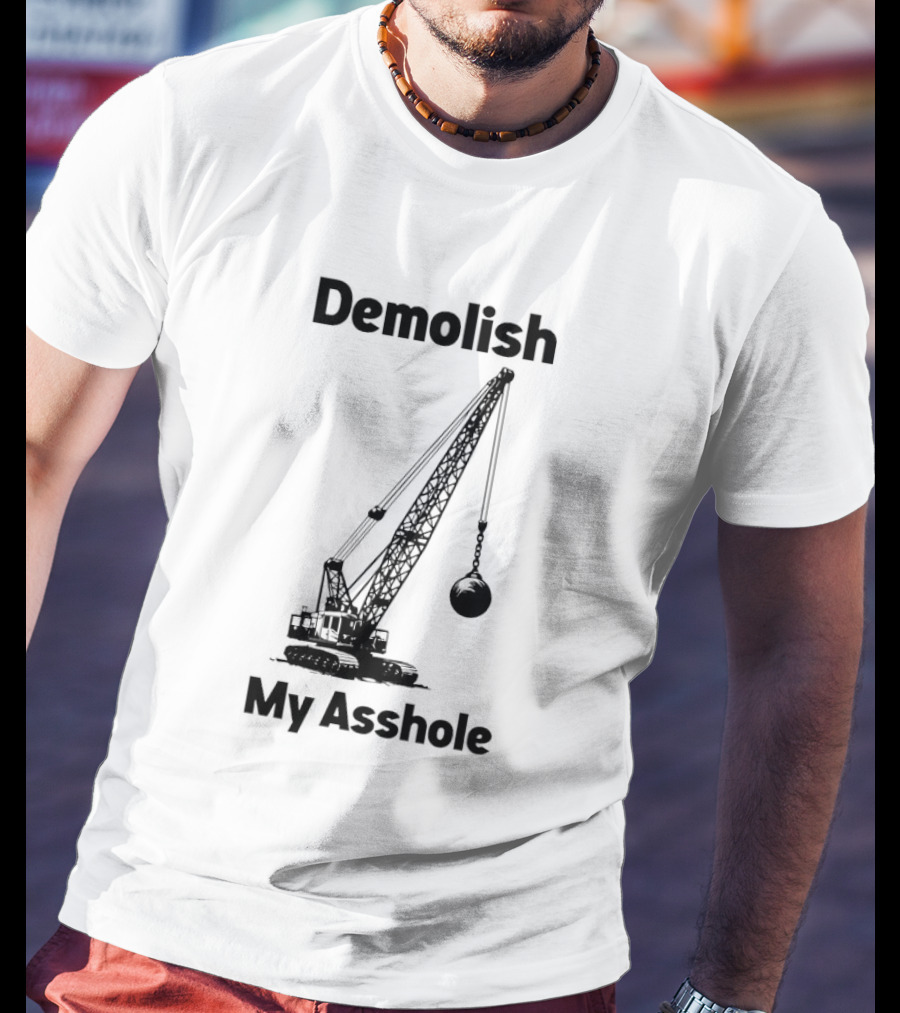 Demolish My Asshole Wrecking Ball Joke Humor T-Shirt