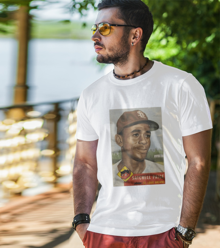 Satchell Paige St. Louis Browns Pitcher Vintage Baseball Card T-Shirt