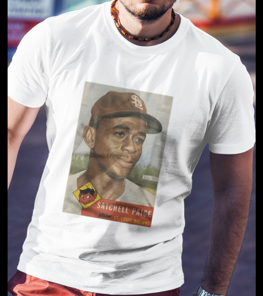 Satchell Paige St. Louis Browns Pitcher Vintage Baseball Card T-Shirt