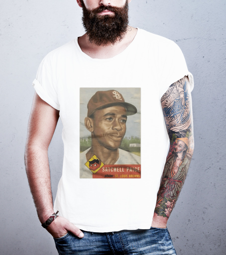 Satchell Paige St. Louis Browns Pitcher Vintage Baseball Card T-Shirt