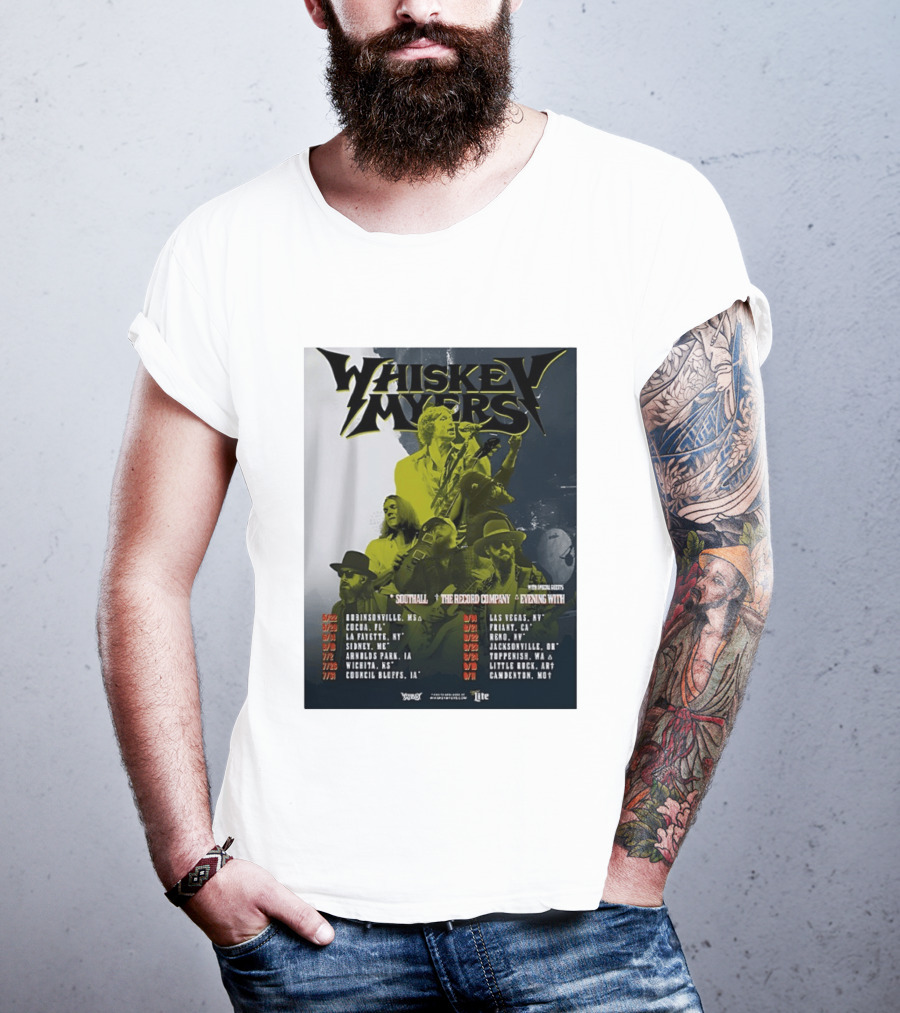 Whiskey Myers 2026 Tour North America Dates With Southall And The Record Company T-Shirt